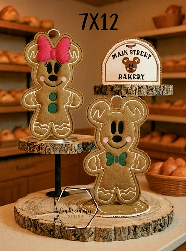 Mr & Mrs Mouse Gingerbread Paper Towel Bundle - 7X12